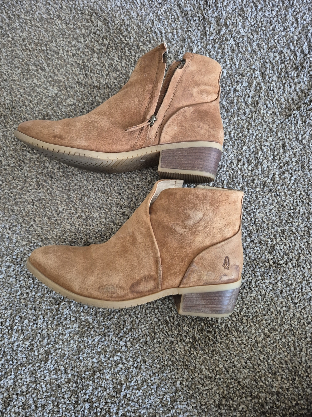 Hush Puppies Women's Suede Ankle Booties in Tan